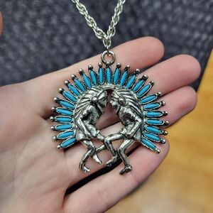 Vintage Indian Necklace And Clip On Earring Set